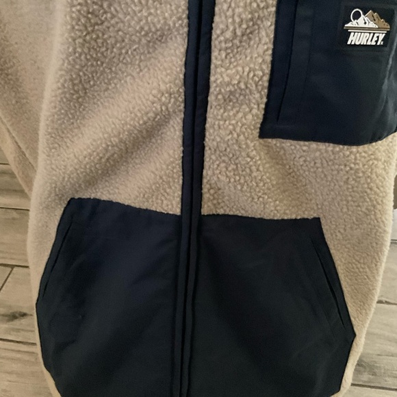 New Mens The Hurley pocket Peak Fleece Vest Vest Full Zip Jacket Coat size - Picture 3 of 8